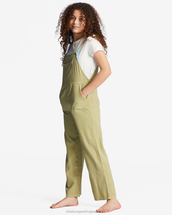 Girls Avocado Billabong Wild Lengths Jr Overalls 80P82759