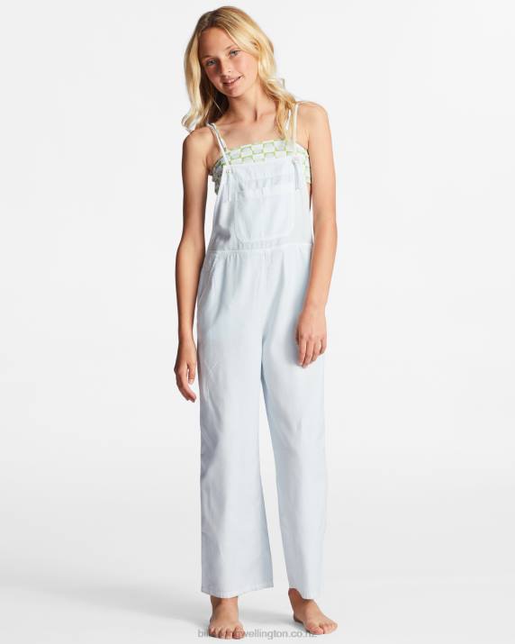 Girls Light Chambray Billabong Wild Lengths Jr Overalls 80P82678