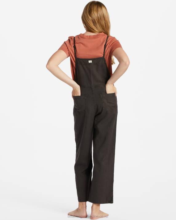 Girls Off Black Billabong Wild Lengths Jr Overalls 80P82602