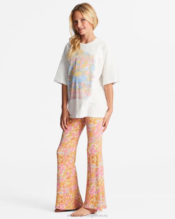 Girls Soft Pink Billabong Tell Me Cozy High-Waisted Flare Pants 80P82711