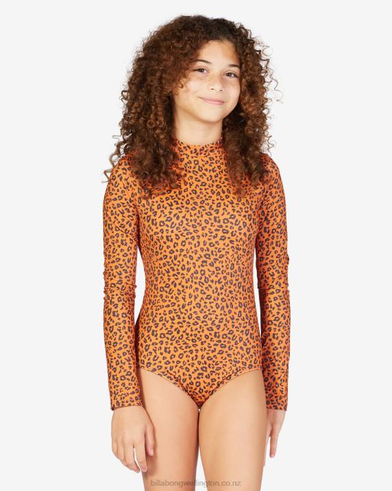 Girls Desert Clay Billabong Wildflower Long Sleeve Swimsuit 80P82749
