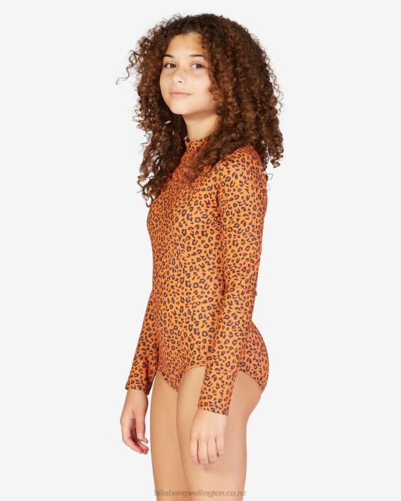Girls Desert Clay Billabong Wildflower Long Sleeve Swimsuit 80P82749
