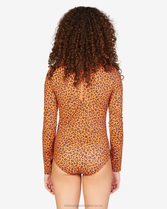 Girls Desert Clay Billabong Wildflower Long Sleeve Swimsuit 80P82749