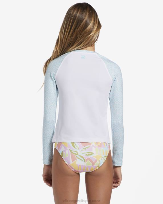 Girls Salt Crystal Billabong Tropic Crush Long Sleeve UPF 50 Rashguard 80P82607