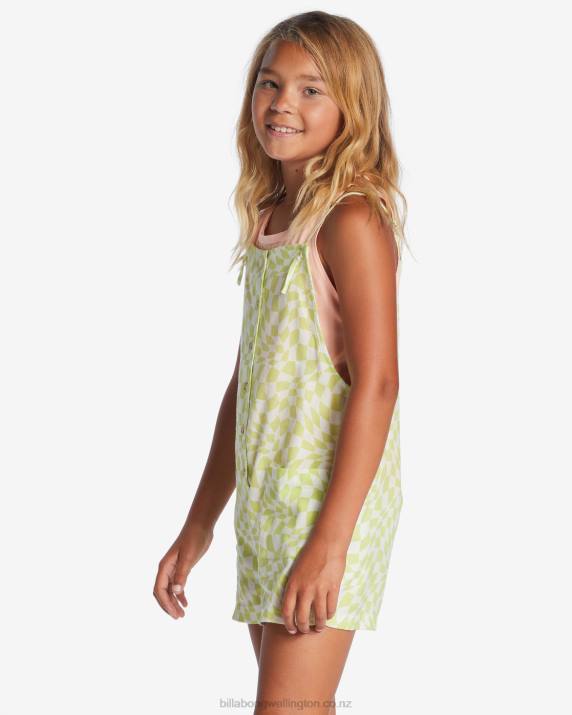 Girls Light Lime Billabong Wave Watch Jr Romper 80P82752