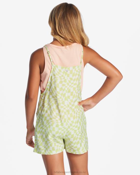 Girls Light Lime Billabong Wave Watch Jr Romper 80P82752