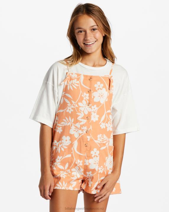 Girls Tangy Tangerine Billabong Wave Watch Jr Romper 80P82631