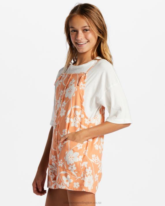 Girls Tangy Tangerine Billabong Wave Watch Jr Romper 80P82631