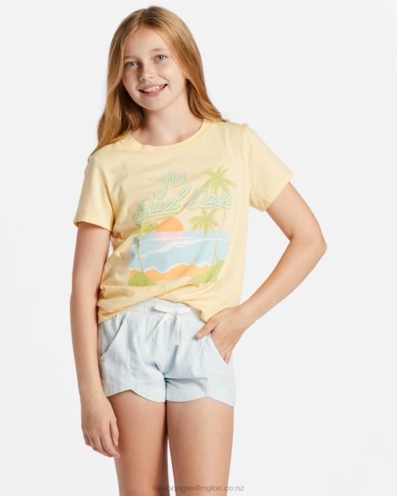 Girls Light Chambray Billabong Mad For You Elastic Waist Shorts 80P82601