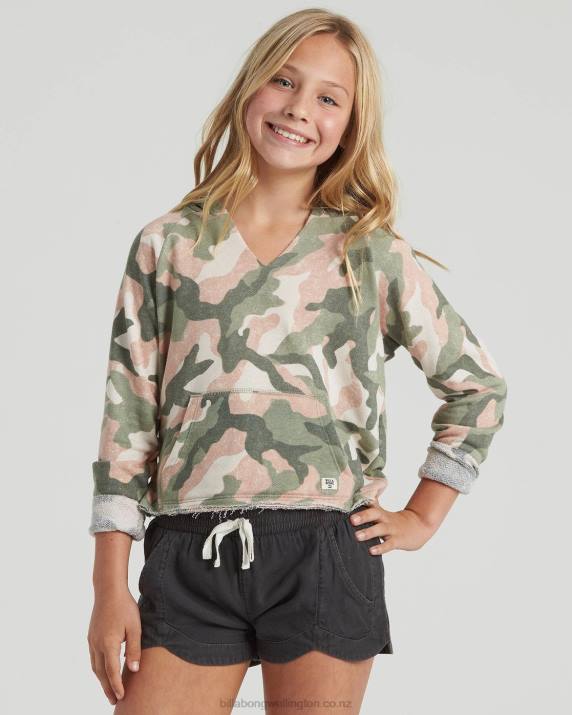 Girls Army Camo Billabong Camp Day Sweatshirt 80P82806