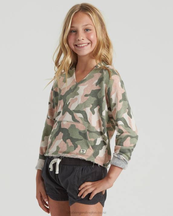 Girls Army Camo Billabong Camp Day Sweatshirt 80P82806