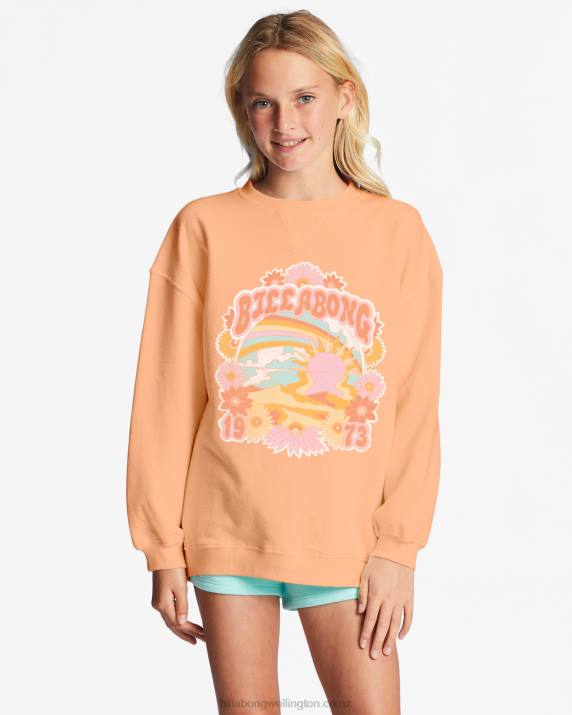 Girls Light Melon Billabong Making Waves Crewneck Sweatshirt 80P82658