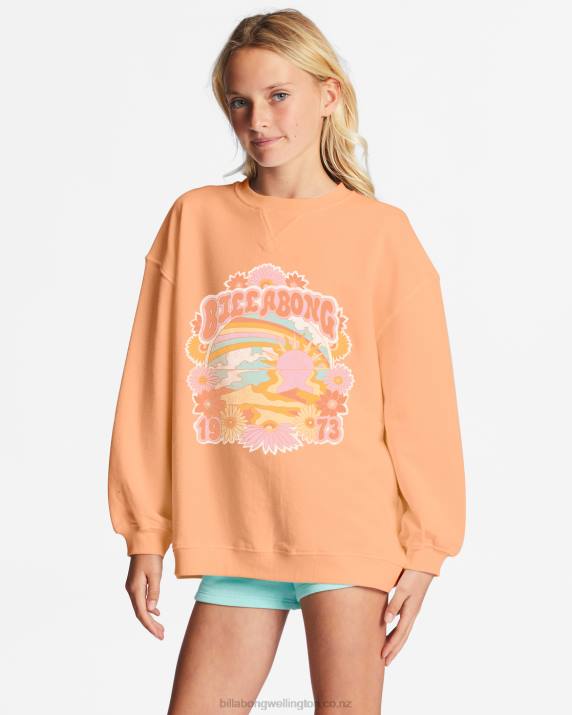 Girls Light Melon Billabong Making Waves Crewneck Sweatshirt 80P82658