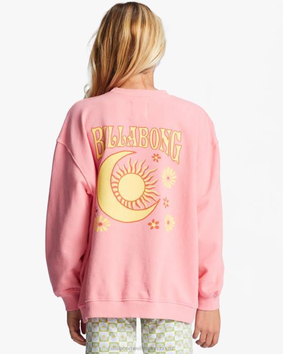 Girls Pink Wink Billabong Making Waves Crewneck Sweatshirt 80P82707