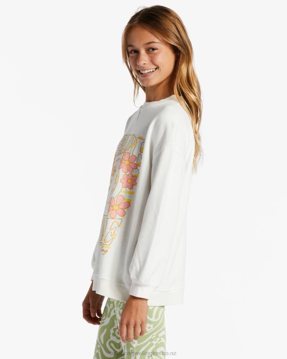 Girls Salt Crystal Billabong Making Waves Crewneck Sweatshirt 80P82622