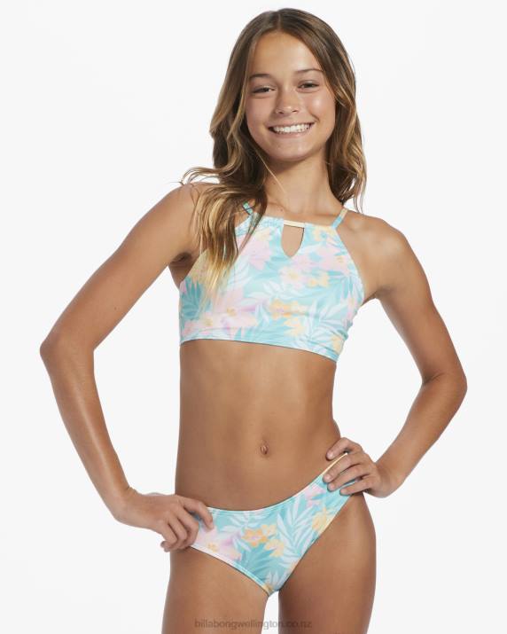 Girls Light Lagoon Billabong 4-16 Mermaid Feels High Neck Two-Piece Swim Set 80P82800