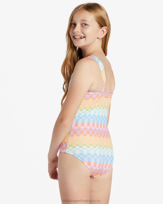 Girls Multi Billabong Paradise Check One-Piece Swimsuit 80P82648