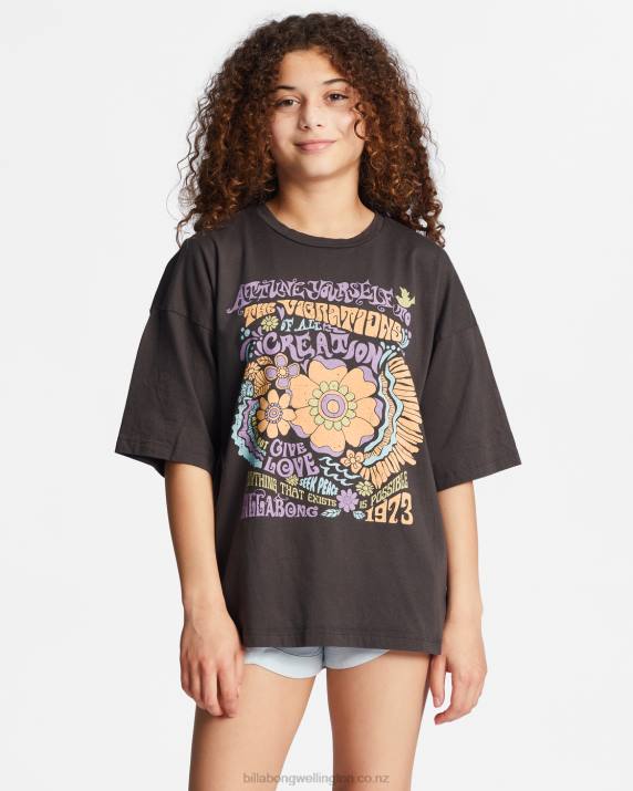 Girls Off Black Billabong 4-16 Cosmic Trip Oversized T-Shirt 80P82685