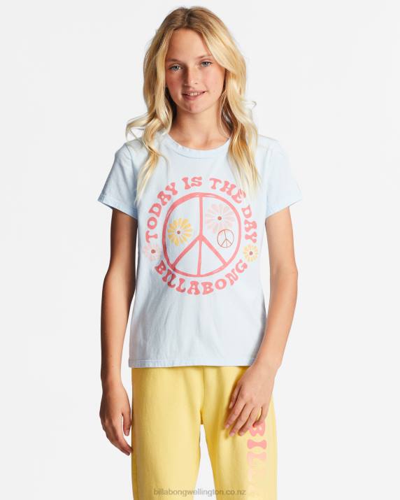 Girls Songbird Blue Billabong 4-16 Today Is The Day Oversized T-Shirt 80P82712