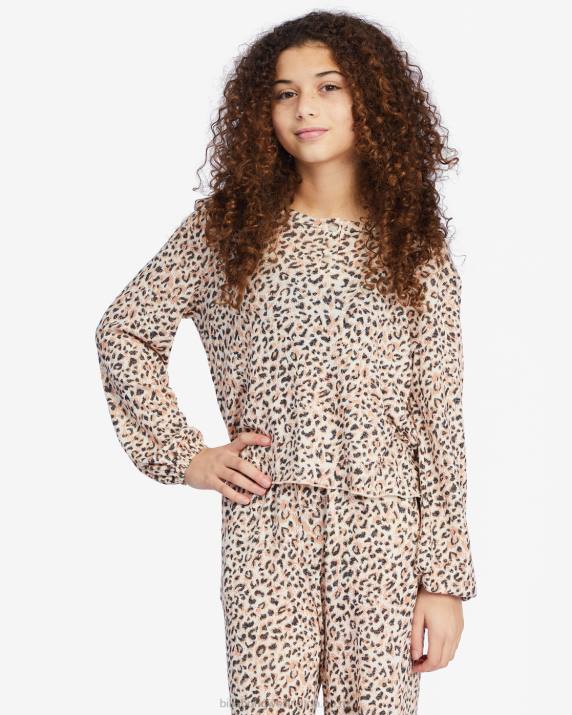 Girls Animal Billabong Happy Henley Long Sleeve Top 80P82807