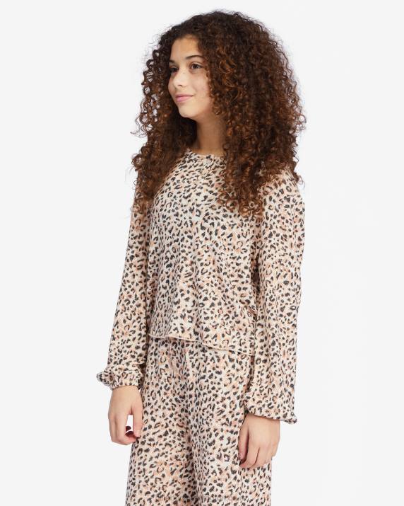 Girls Animal Billabong Happy Henley Long Sleeve Top 80P82807