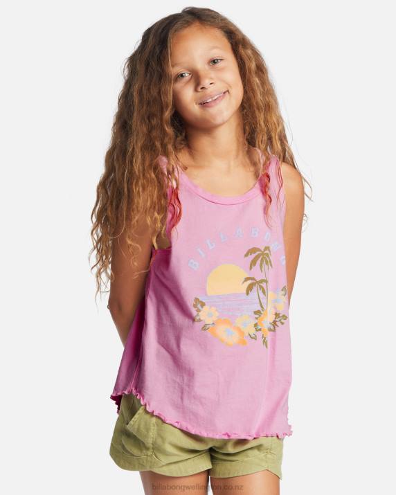 Girls Pink Trails Billabong Dawn Patrol Tank Top 80P82668