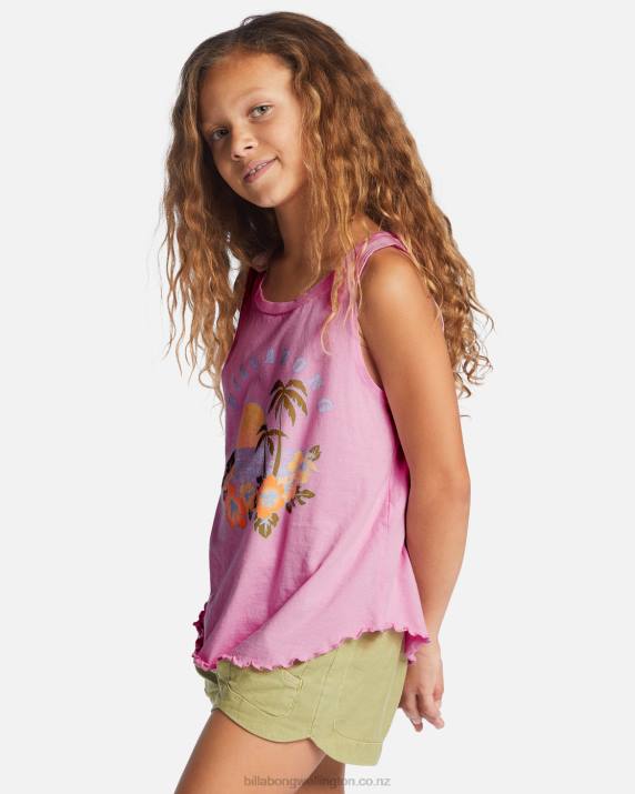 Girls Pink Trails Billabong Dawn Patrol Tank Top 80P82668