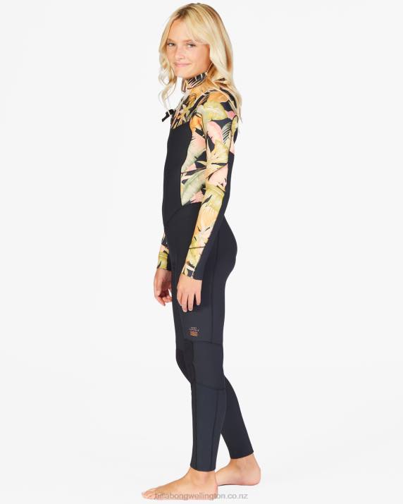 Girls Jungle Night Billabong 3/2 Salty Dayz Chest Zip Full Wetsuit 80P82657