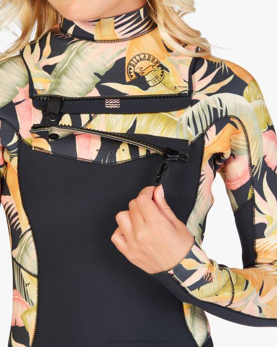 Girls Jungle Night Billabong 3/2 Salty Dayz Chest Zip Full Wetsuit 80P82657