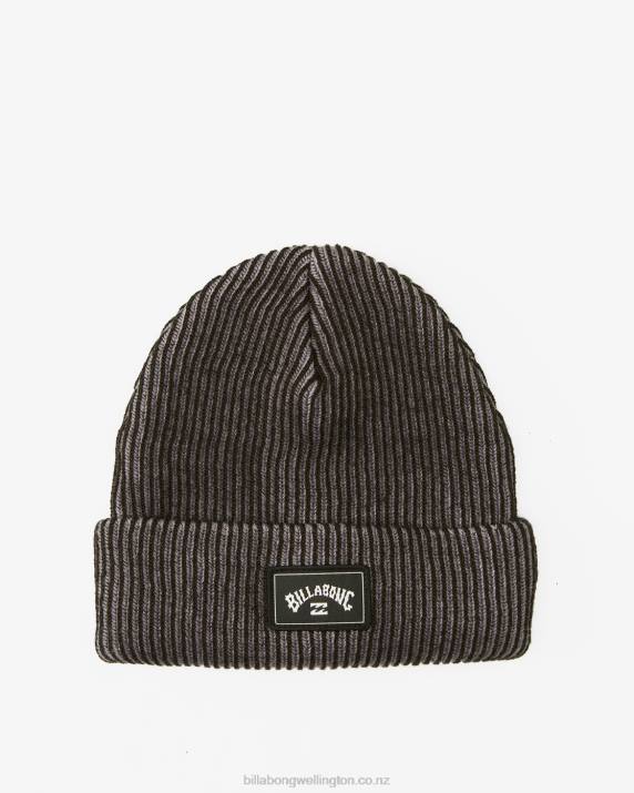 Men Black Billabong Arch Patch Knit Beanie 80P8737