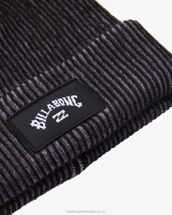 Men Black Billabong Arch Patch Knit Beanie 80P8737