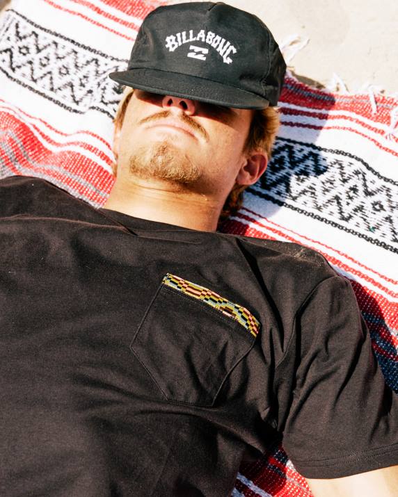 Men Black Billabong Arch Team Strapback Hat 80P8677
