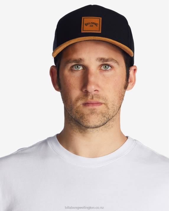 Men Black/Tan Billabong Stacked Trucker Hat 80P8700