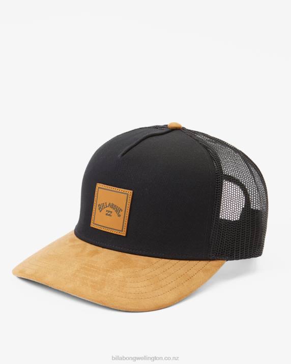 Men Black/Tan Billabong Stacked Trucker Hat 80P8700
