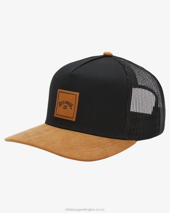 Men Black/Tan Billabong Stacked Trucker Hat 80P8700