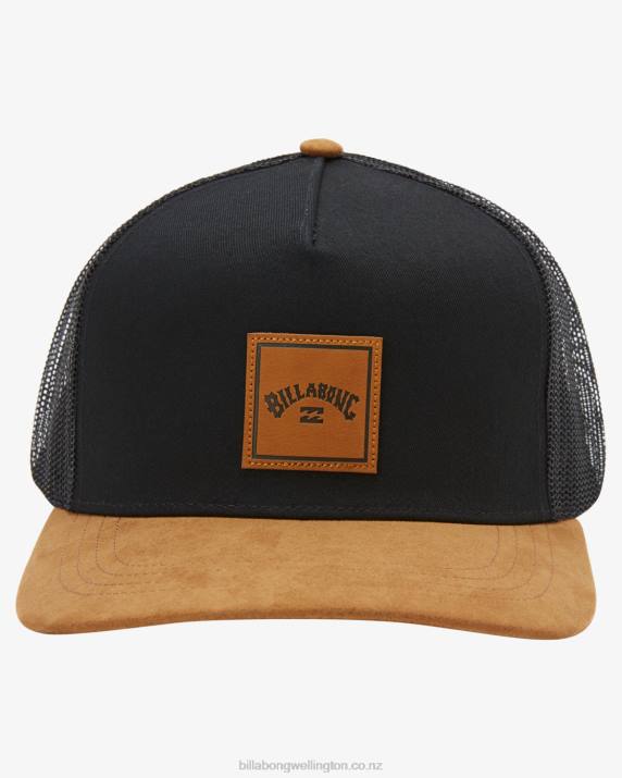 Men Black/Tan Billabong Stacked Trucker Hat 80P8700