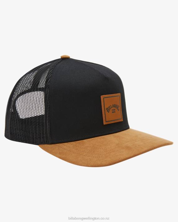 Men Black/Tan Billabong Stacked Trucker Hat 80P8700