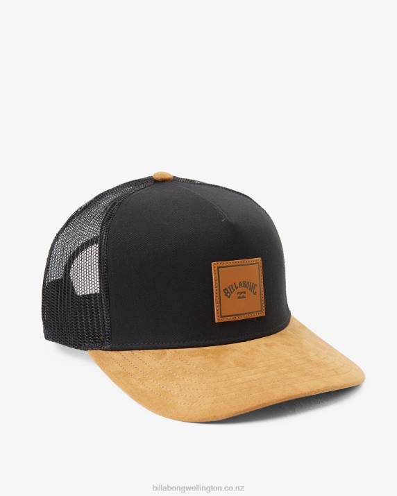 Men Black/Tan Billabong Stacked Trucker Hat 80P8700
