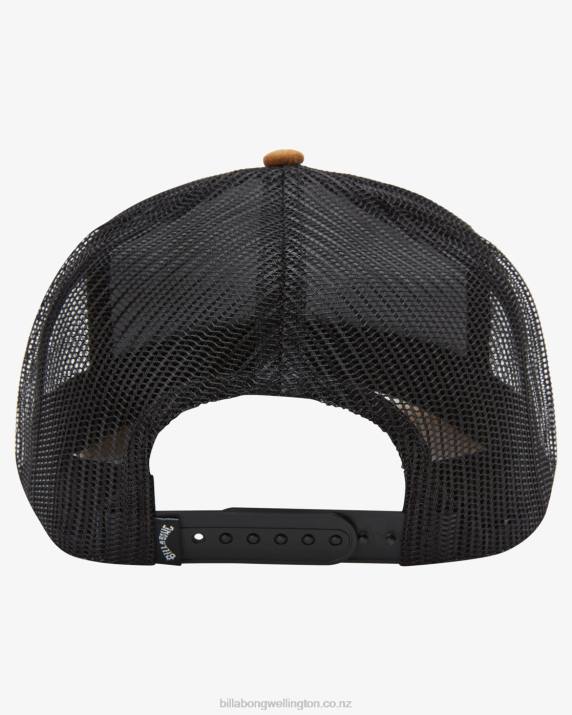 Men Black/Tan Billabong Stacked Trucker Hat 80P8700