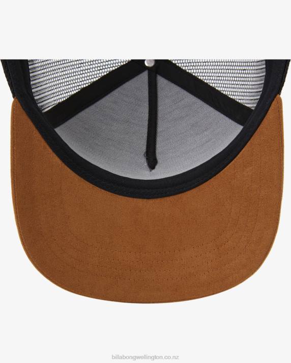 Men Black/Tan Billabong Stacked Trucker Hat 80P8700