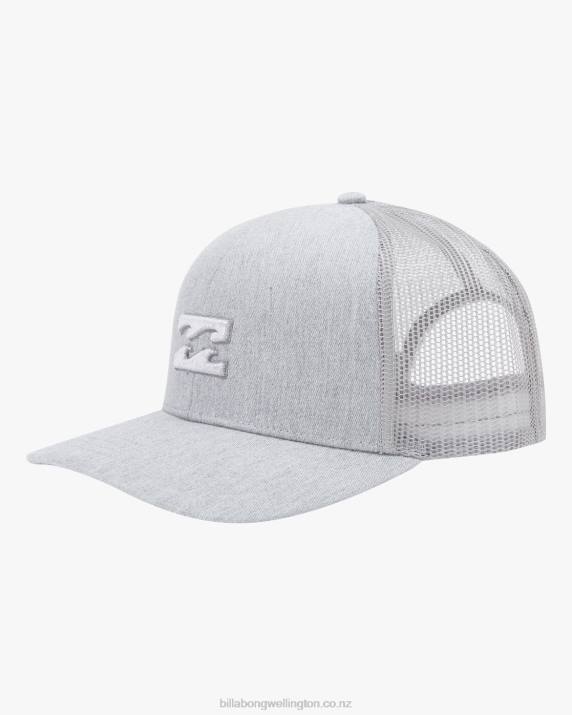 Men Grey Heather Billabong All Day Trucker Hat 80P8763