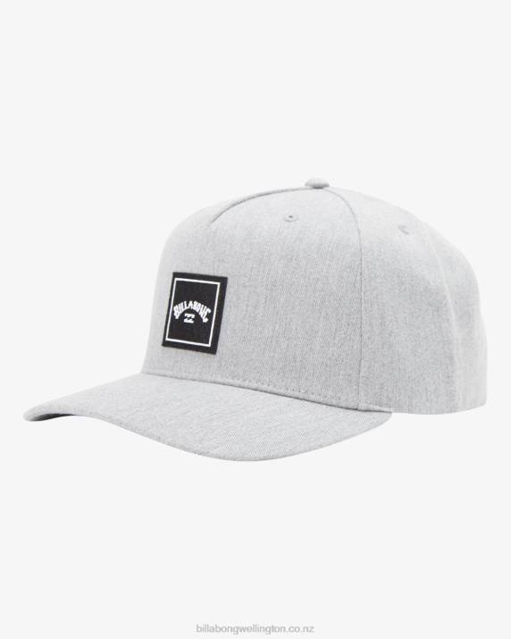Men Grey Heather Billabong Stacked Snapback Hat 80P8826