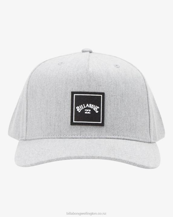 Men Grey Heather Billabong Stacked Snapback Hat 80P8826