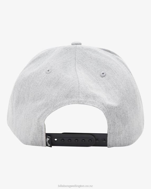 Men Grey Heather Billabong Stacked Snapback Hat 80P8826