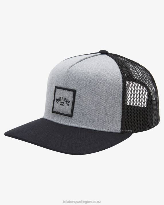 Men Grey Heather Billabong Stacked Trucker Hat 80P8769