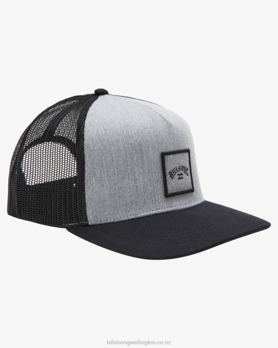Men Grey Heather Billabong Stacked Trucker Hat 80P8769