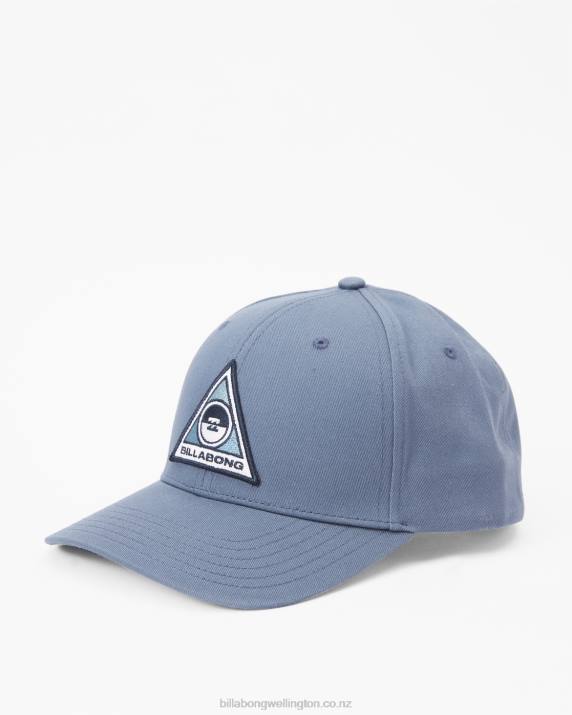 Men Washed Blue Billabong Walled Snapback Hat 80P8863