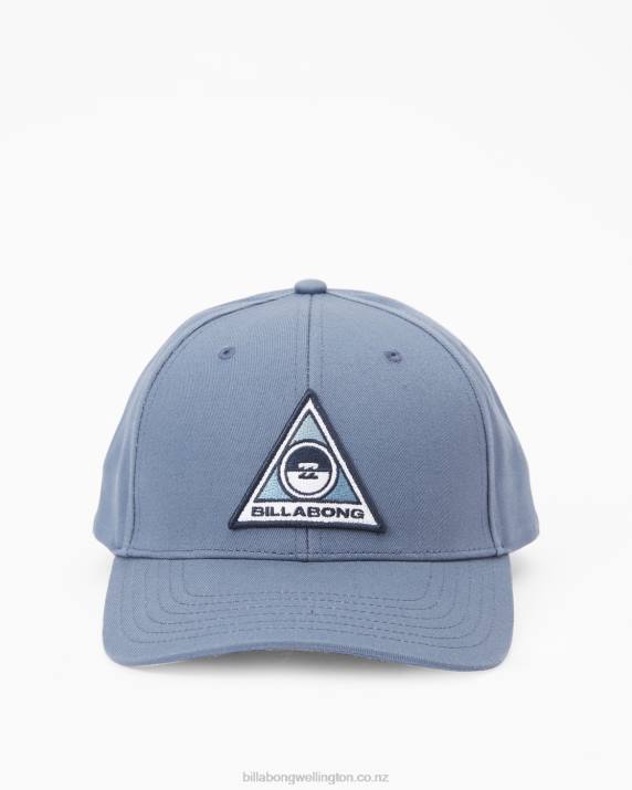 Men Washed Blue Billabong Walled Snapback Hat 80P8863