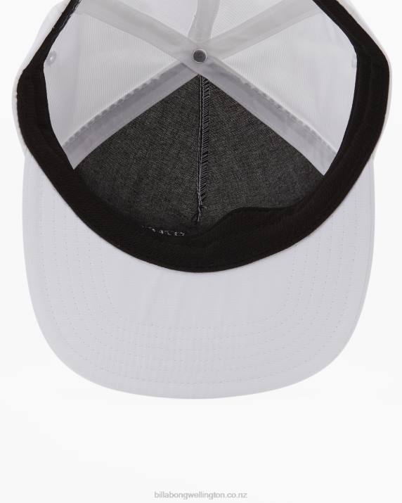 Men White Billabong Arch Team Strapback Hat 80P8679