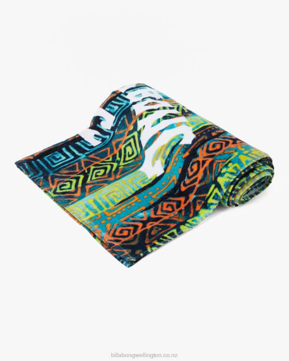 Men Aqua Billabong Waves Beach Towel 80P8684